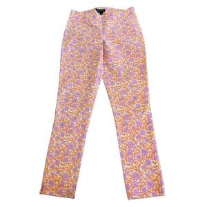 PEACE OF CLOTH Stretch Cropped Pants Ankle Crop Skinny Floral Pink Orange Size 2